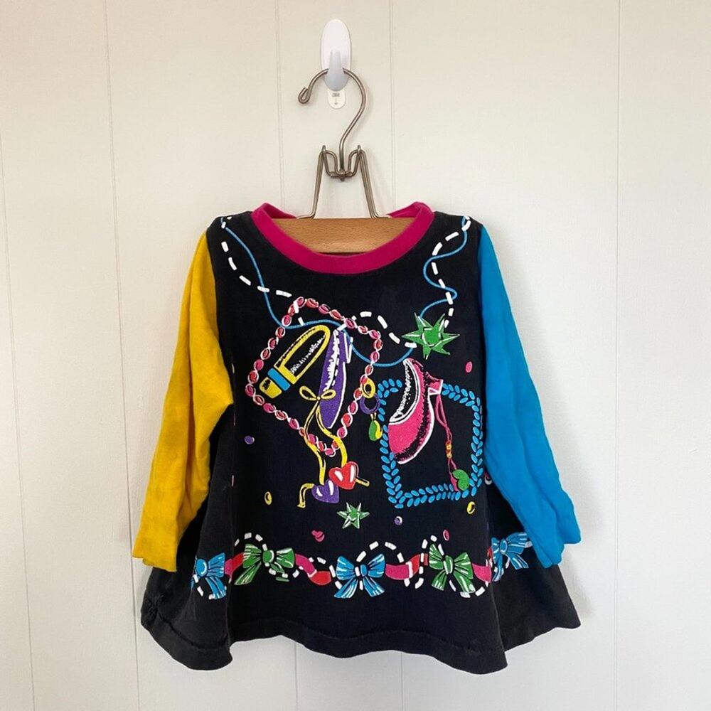 Vintage Miniwaves Neon Color Block Shirt 4T